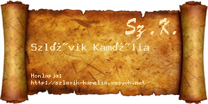 Szlávik Kamélia névjegykártya